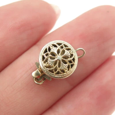 925 Sterling Silver Vintage Cross Lock Clasp For Bracelet / Necklace - Image 1 of 4