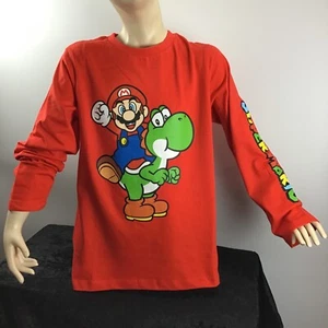 Nintendo,Super Mario,Kinder,Junge,T-shirt,122,134,140,152,rot,langarm,Print - Bild 1 von 7