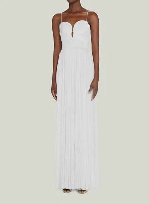 $6650 J. Mendel женщин белый шифона вручную плиссированные двухцветный платье размер 4 - Изображение 1 из 4