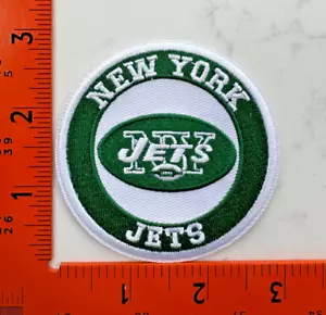 New York Jets Embroidered Iron-On Patch Football Badge Applique - Picture 1 of 1