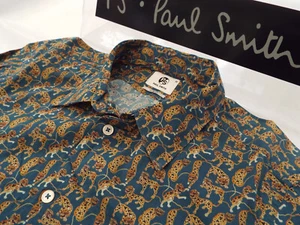 PAUL SMITH Mens Shirt 🌍 Size M (CHEST 38") 🌎 RRP £165+📮 SMALL LEOPARDS PRINT - Picture 1 of 8