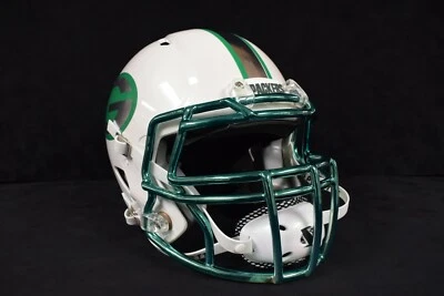 Casco auténtico tamaño completo personalizado Green Bay Packers con calcomanías cromadas Foto 1 de 4