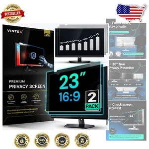 23" Blue Light Filter Privacy Shield - Dual Pack Anti-Scratch Monitor Protector - Picture 1 of 11