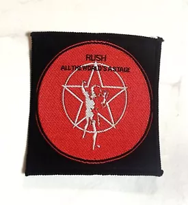 RUSH ALL THE WORLDS A STAGE VINTAGE SEW ON FABRIC PATCH FROM THE 1980's - Picture 1 of 2