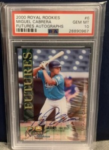 2000 Royal Rookies Futures Autographs Miguel Cabrera Rookie Auto /4950 PSA 10