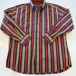 Camicia St Croix manica lunga con bottoni multicolore righe cotone Italia uomo taglia XXL - Foto 1 di 12