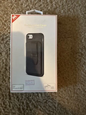 MYBAT Buckle Wallet CELL PHONE CASE For APPLE IPHONE XS MAX Black New - Image 1 of 4