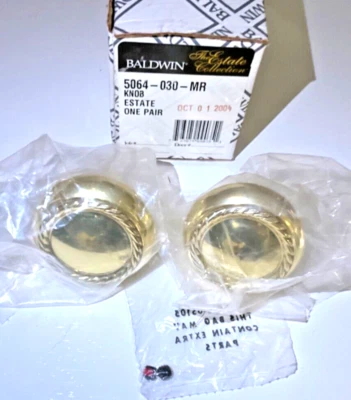 Baldwin 5064-030-MR Knob Estate One Pair Brass NOS - KNOBS ONLY - Image 1 of 4