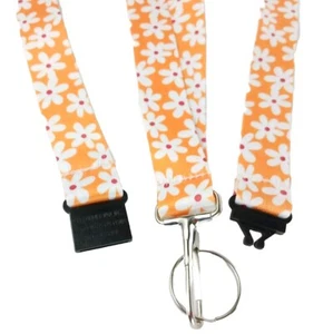 Tropical Lanyard 18 inch Safety Break Away Badge Clip Key Ring Floral Print - Picture 1 of 4