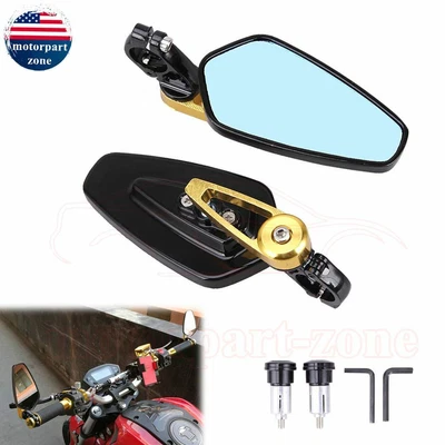 Espejo retrovisor lateral universal de 7/8" para moto Honda Kawasaki Foto 1 de 4