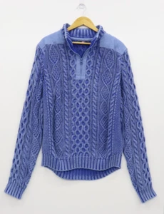 Vineyard Vines by Shep & Ian Tide Blue Men's 1/4 Zip Cableknit Sweater L - Picture 1 of 8