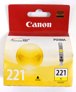 Genuine Canon CLI-221Y 221 Y Yellow Pixma Ink Cartridge Tank NEW OEM - Picture 1 of 5