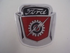 FORD TRUCK 1950'S HOOD EMBLEM VINLY STICKER 3 INCH FREE POSTAGE - Picture 1 of 3