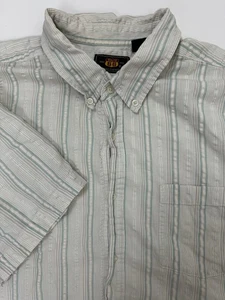 Route 66 Seersucker Shirt Men L Short Sleevet Button Up Outdoors Gray Vintage - Picture 1 of 16