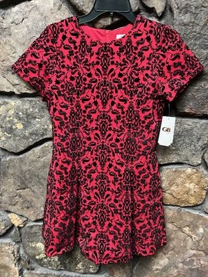 GB Gianni Bini Girls Burnout Velvet Pleated Party Evening Dress Sz 16 NWT$59 - Image 1 of 4