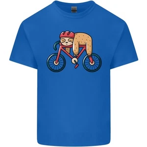 Cycling Sleeping Sloth Bicycle Cyclist Kids T-Shirt Childrens - Picture 1 of 27