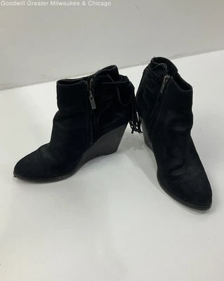 Frye Cece 流苏楔形踝靴黑色 9 码 — 第 1/4 张图片