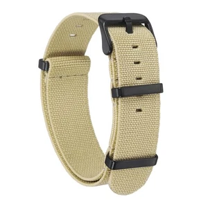 Elastic Nylon Watch Band 20mm Waterproof One Piece Watch Strap, Khaki - Zdjęcie 1 z 7