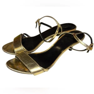 Celine Paris tacco a gattino con cinturino oro 37 Italia designer elegante sera - Foto 1 di 12