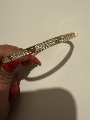 Damen Schmuck Gold Armband Edelstahl Armreif Damen Strass Schmuck Armreif - Bild 1 von 4