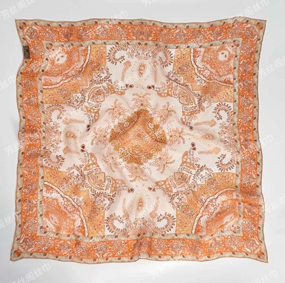 Bufanda 100% Seda Morera Mantón Negro Pañuelo 65X65cm Encaje Estampado Bandana Envoltura Foto 1 de 4