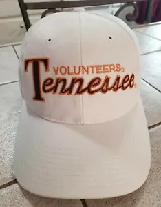Vintage UT Tennessee Script Sports Specialties Hat White Orange Brown Snap Back - Picture 1 of 9
