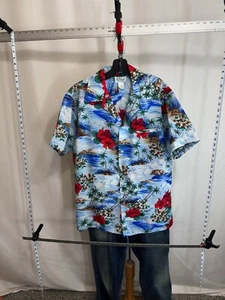Kole Kole VTG Made Hawaii 1960's Floral SHORT SLEEVE BUTTON UP SHIRT Large L - Picture 1 of 13