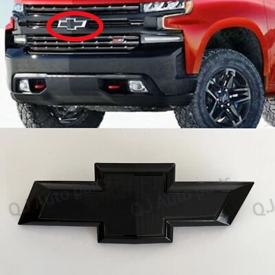 Chevrolet Silverado 1500 2019-2021 pajarita parrilla delantera emblema insignia todo negro Foto 1 de 3