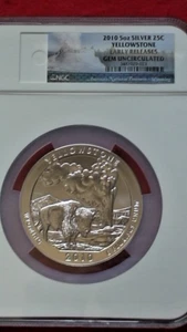 2010-P "Yellowstone" Early Releases 5 oz .999 Silver NGC Gem Unc. - Picture 1 of 5