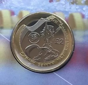 2002 COMMONWEALTH GAMES WALES TWO 2 POUND COIN BU BUNC - Picture 1 of 3