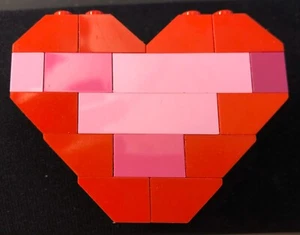 LEGO® Fashion Jewelry Small Heart Brooch Pin Red Pink Sweetheart Magnetic - Picture 1 of 4
