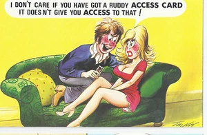 Postal de cómic de Bamforth vintage de los años 70 (nuevo stock antiguo) sin tarjeta de acceso #382 - Imagen 1 de 2