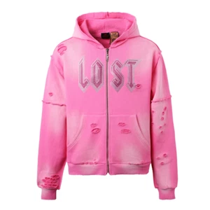 Sudadera con capucha con cremallera Lost Intricacy rosa envejecido estrás - Imagen 1 de 2