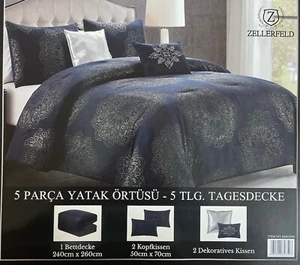 Bettdecke Bettüberwurf Tagesdecke-Set–Luxus für Ihr Schlafzimmer 5Tlg. Neu - Bild 1 von 2
