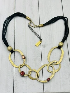 CAMENAE Bronze & Gemstone Geometric Necklace 18-20” - Picture 1 of 4