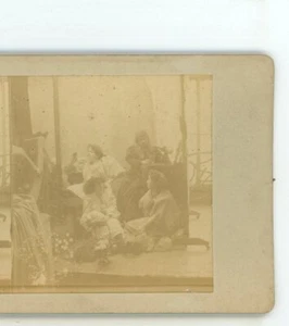 Woman at Desk with Stereoviewer Group of Women in "Green Room" Stereoview - Bild 1 von 4