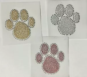 Juego de 3 patas grandes estrás hierro en Hot Fix transferencia color oro, rojo, plata - Imagen 1 de 5