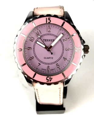 Bijoux Terner RELÓGIO Feminino Mostrador Roxo Moldura Rosa Pulseira Rosa Nova Bateria Funcionando - Imagem 1 de 4
