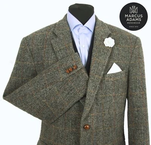 Harris Tweed Jacket Blazer Size 46R Herringbone Windowpane Check Hacking Hunting - Picture 1 of 12