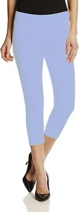 HUE Original Denim Capri Leggings Peri Blue Small 4-6 W25" Inseam 24" - Picture 1 of 6