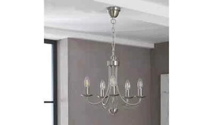 Argos Home Twirl 5 Light Twist Chandelier - Brushed Chrome - Picture 1 of 6