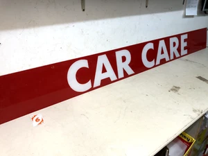 Long Vintage Gas Station Sign Wall Mounted "Car Care" (Could Be Back Lit) -D6 - Picture 1 of 11