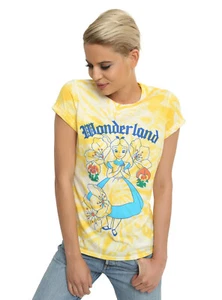 Disney Alicia en el País de las Maravillas Flores Tie Dye Camiseta Top Camisa Juniors XL NUEVO CON ETIQUETAS - Imagen 1 de 3