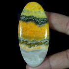 Natural Bumble Bee Jasper Gemstone 88.95 Cts Loose Oval Cabochon 32X67x05mm