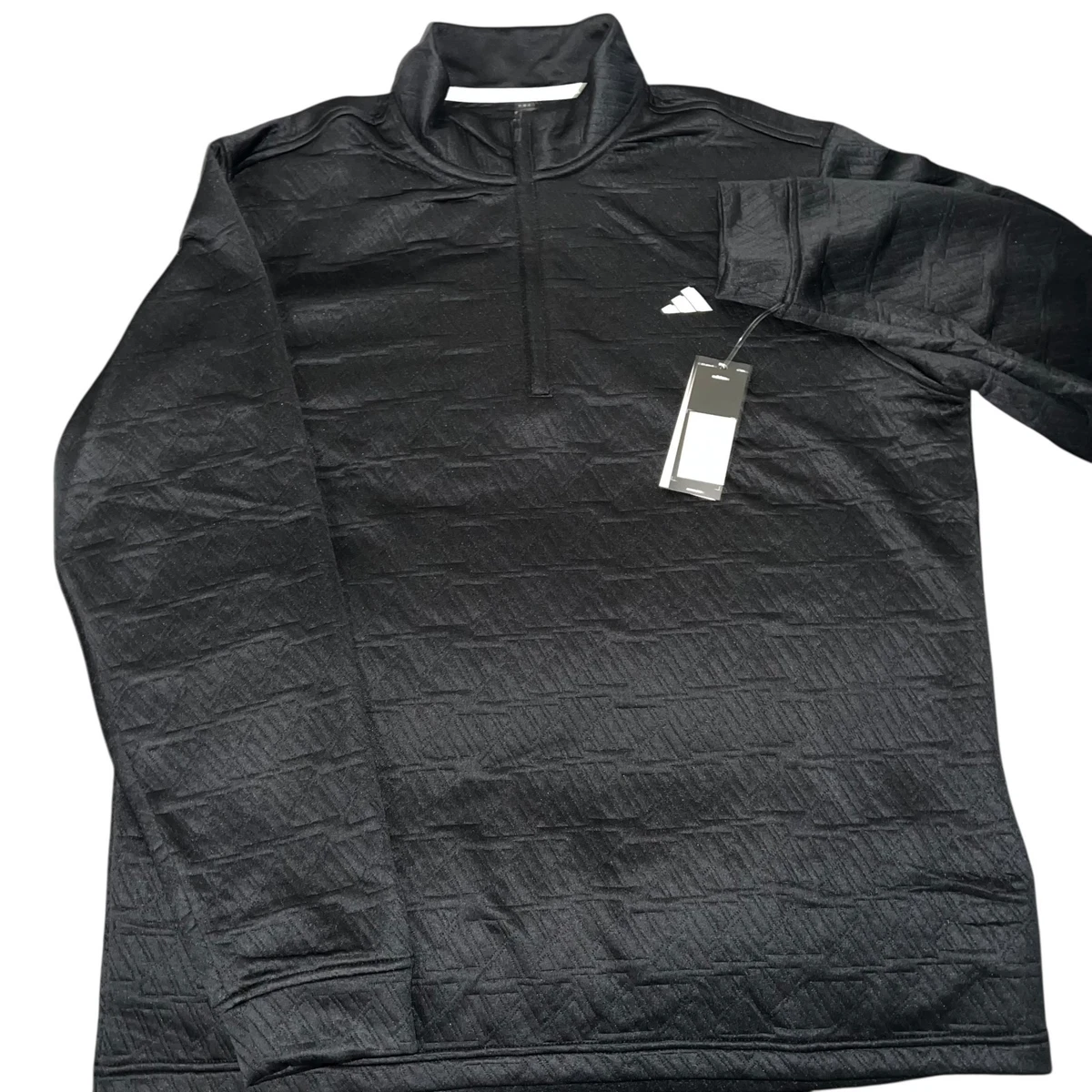 Adidas Men's 1/4 Zip Pullover Sweatshirt Black Size XL Long Sleeve