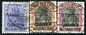 Stamps Allenstein, Scott # 6, 7 and 8 used - Picture 1 of 1