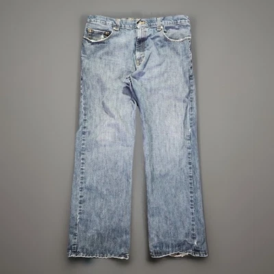 Мужские легкие вареные джинсы Axist 38x32 прямые штанины искусственно состаренный потертый подол джинсовая ткань - Изображение 1 из 4