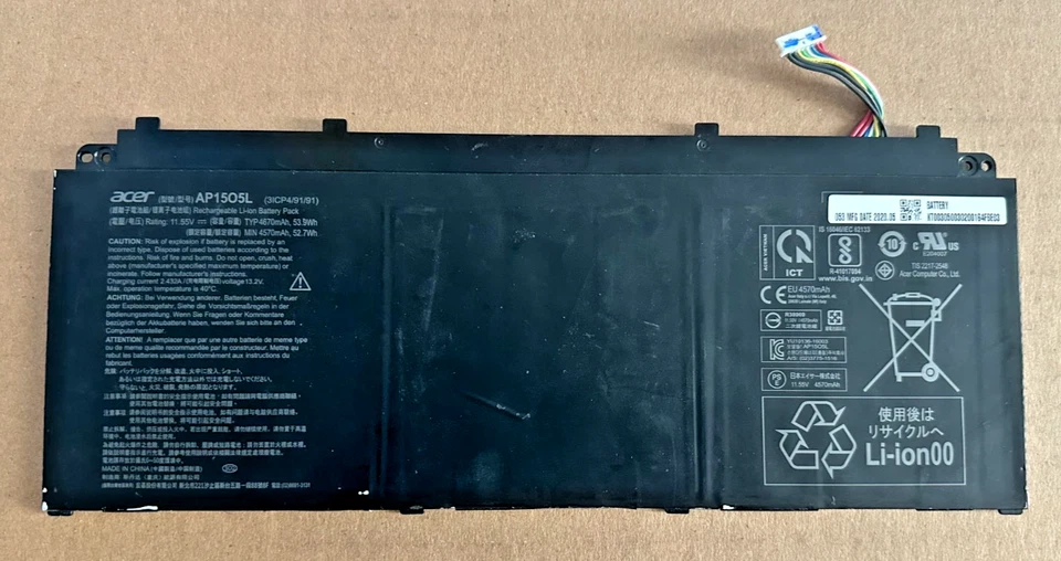 Batería AP15O5L GENUINA Acer 11.55V 53.9Wh Para Swift 5 SF515-51T-73TY AP1505L Foto 1 de 1