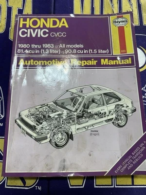 Honda Civic CVCC Haynes 1980 a 1983 manual de servicio de taller de reparación usado en excelente estado Foto 1 de 2