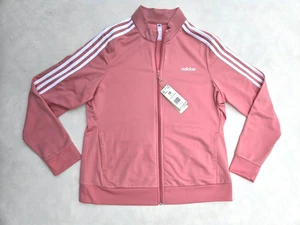 Adidas Essentials Womens 3-Stripe Tricot Track Jacket 1X Hazy Rose/White NWT - Picture 1 of 10